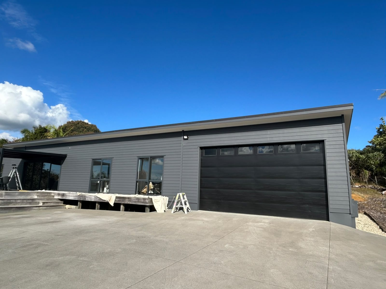 Freshly painted modern home exterior in Northland